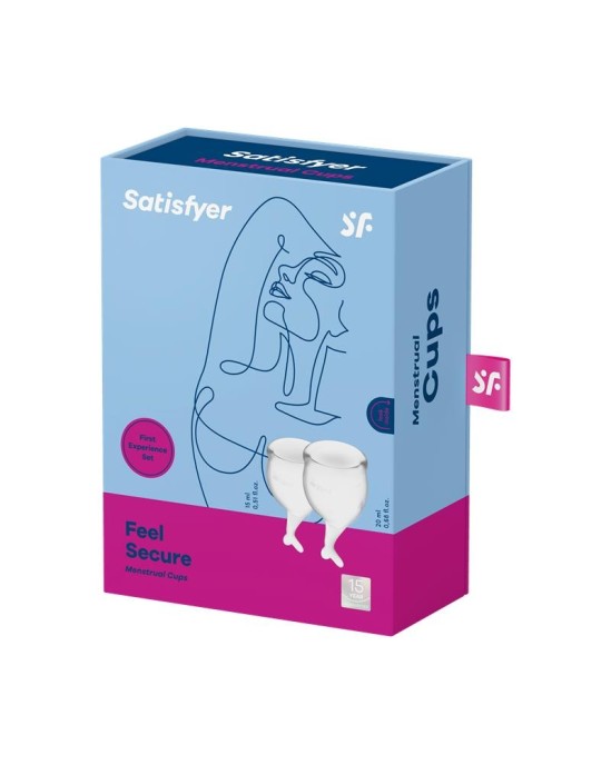 Satisfyer Feel Secure Menstrual Cup Caurspīdīgs iepakojums pa 2