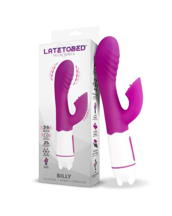 Latetobed Billy USB Vibrator 36 Functions Silikona Purple