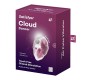 Satisfyer Cloud Dancer, клитор, присоска и вибрация с красным принтом