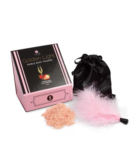 Secret Play 100% ēdamā pulvera komplekts un Feather Tickler dzirkstošās zemenes