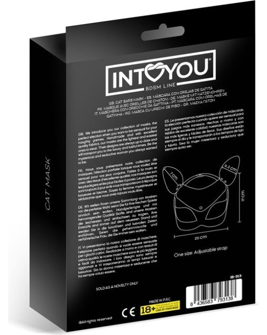 Intoyou Bdsm Line Regulējama Deissy kaķu maska