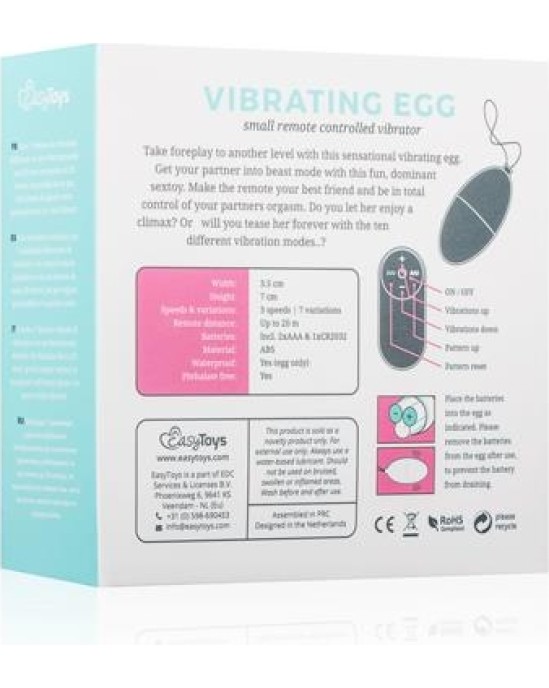 Easytoys Vibrating Egg with Remote Control Pink