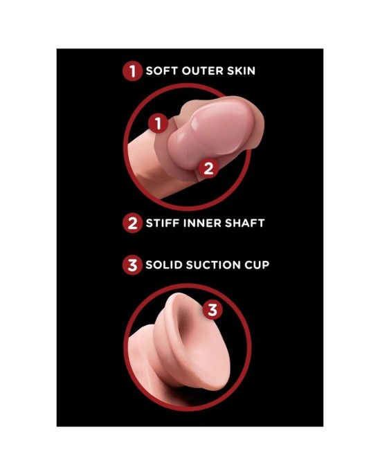 King Cock Plus 3D COCK SWINGING BALLS 15.2 CM - LIGHT SKIN