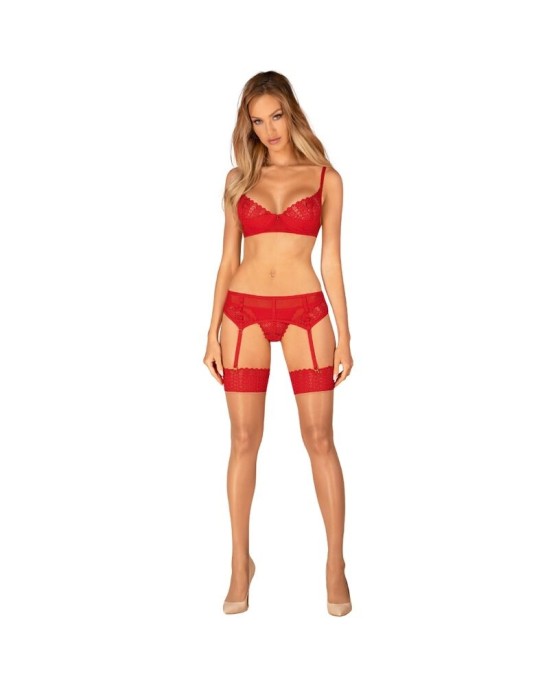 Obsessive Garter & Stockings OBSESSIVE - INGRIDIA STOCKINGS RED XS/S