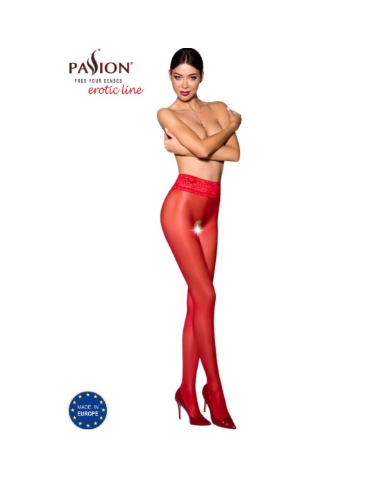 Passion Woman Garter & Stock PASSION — TIOPEN 008 STOCKING RED 1/2 (30 DEN)