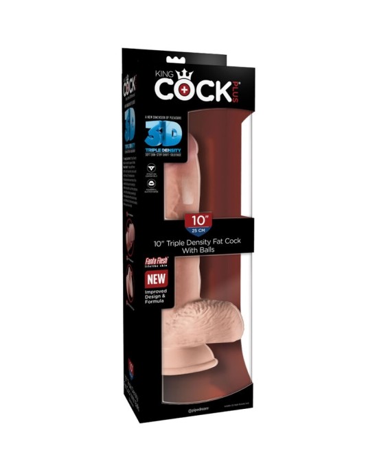 King Cock REĀLISTS PENIS AR Bumbiņām 19,4 CM GAISMA