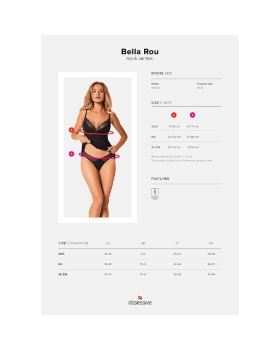 Obsessive Sets OBSESSIVE - BELLA ROU TOP & PANTIES XS/S