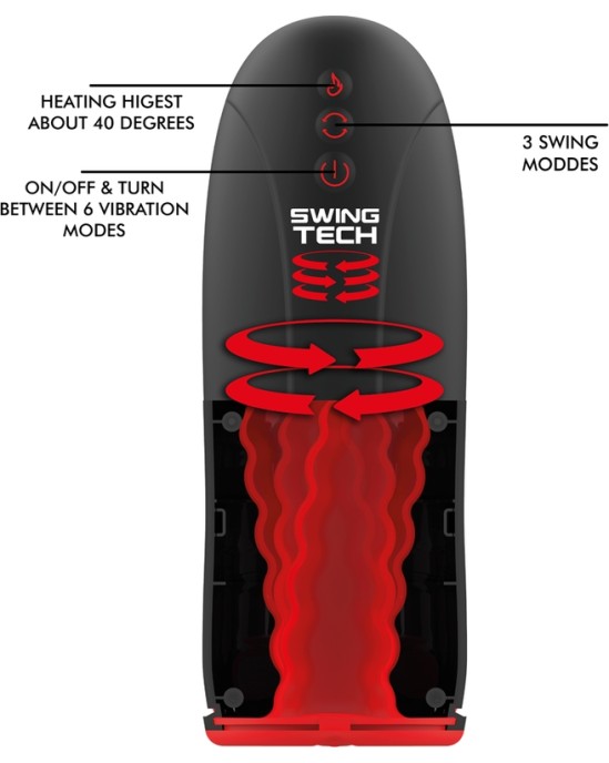 Jamyjob SWING-R HEATING EFFECT, SWING TECH AND VIBRATION MASTURBATOR