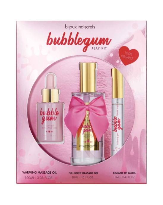 Bijoux Love Cosmetiques BIJOUX INDISCRETS — BUBBLEGUM PLAY KOMPLEKTS AR EĻĻU, GĒLU UN LŪPU SPĪDUMU