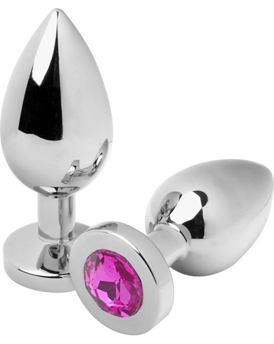 Metal Hard ANAL PLUG DIAMOND PINK SMALL 5.71CM