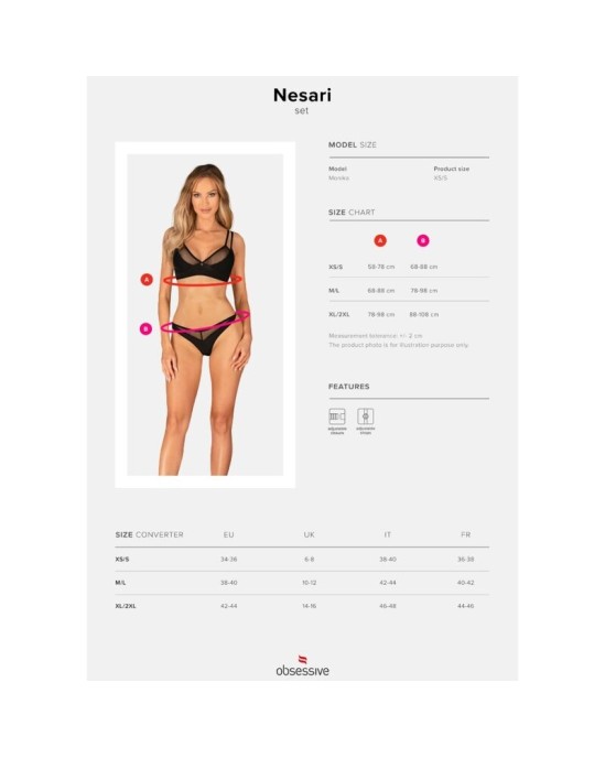 Obsessive Sets НАБОР NESARI ИЗ ДВЕ ПРЕДМЕТОВ XS/S