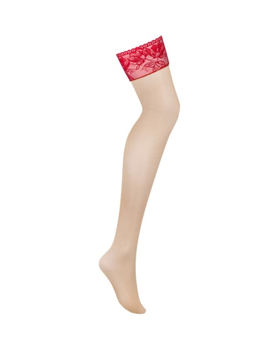 Obsessive Garter & Stockings OBSESSIVE - LACELOVE STOCKINGS RED XS/S