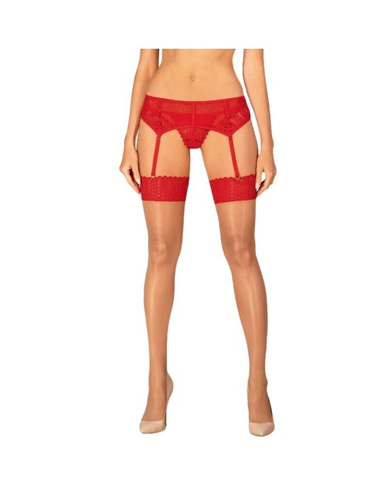 Obsessive Garter & Stockings OBSESSIVE - INGRIDIA STOCKINGS RED XS/S