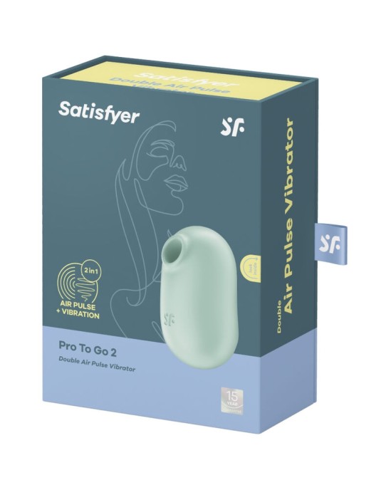 Satisfyer Air Pulse SATISFYER PRO TO GO 2 ДВОЙНОЙ СТИМУЛЯТОР ВОЗДУШНЫХ ИМПУЛЬСОВ И ВИБРАТОР - ЗЕЛЕНЫЙ