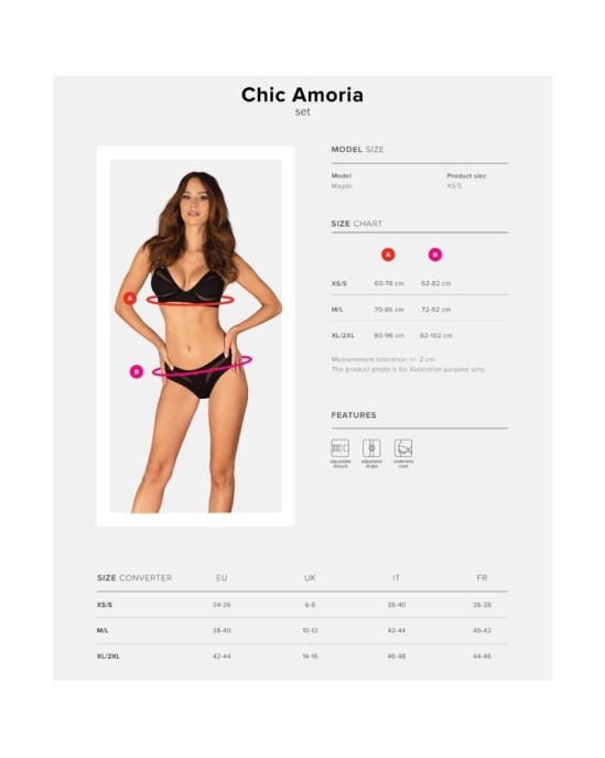 Obsessive Sets НАБОР «OBSSESSIVE» CHIC AMORIA 2 ПРЕДМЕТА XS/S