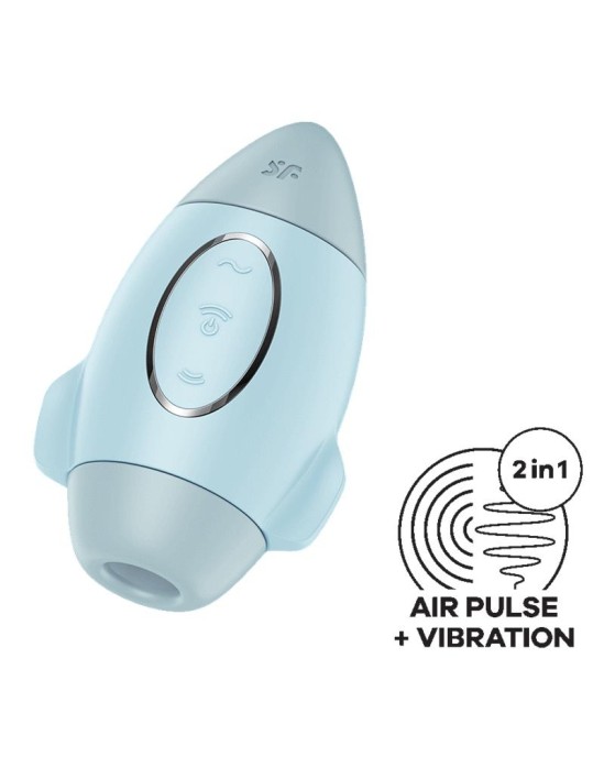 Satisfyer Mission Control Clit Sucker and Vibe Blue