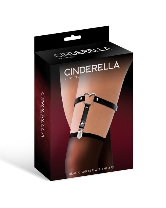 Cinderella Garter with Heart Vegan Leather One Size