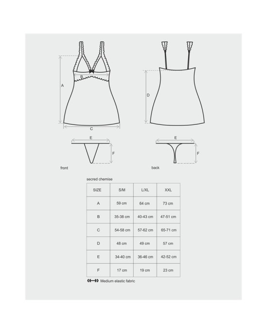 Obsessive Secred Chemise and Thong Red