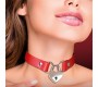 Cinderella Collar with Heart Lock Vegan Leather One Size