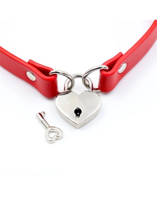 Cinderella Collar with Heart Lock Vegan Leather One Size