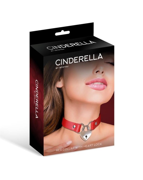 Cinderella Collar with Heart Lock Vegan Leather One Size