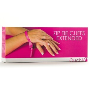 Ouch! DISPOSABLE ZIP TIE CUFFS EXTENDED PINK