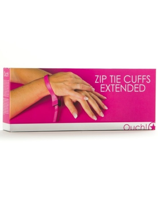 Ouch! DISPOSABLE ZIP TIE CUFFS EXTENDED PINK