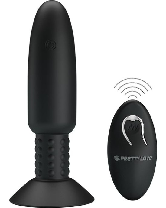 Prettylove Remote-Controlled Anal Plug with Vibration and Rotation - USB