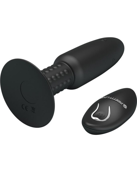 Prettylove Remote-Controlled Anal Plug with Vibration and Rotation - USB