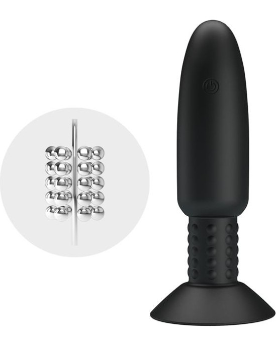 Prettylove Remote-Controlled Anal Plug with Vibration and Rotation - USB