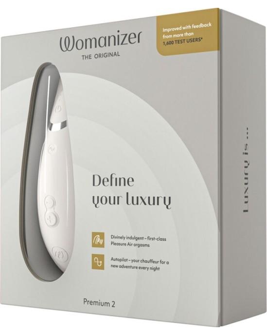 Womanizer PREMIUM 2 KLITORĀLĀ STIMULĀTORS SILTI PELĒKS