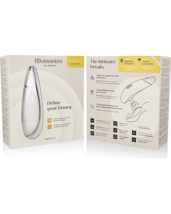 Womanizer PREMIUM 2 KLITORĀLĀ STIMULĀTORS SILTI PELĒKS