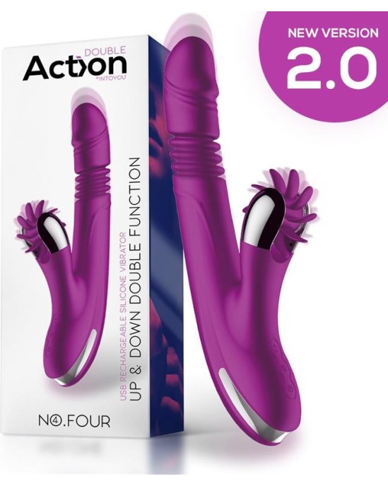 Action Nr. Četri uz augšu un uz leju vibrators ar rotējošu riteni