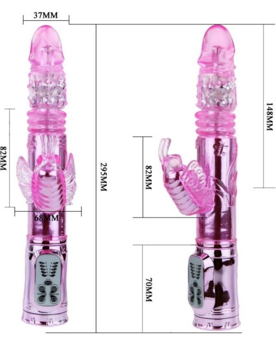 Baile Rotations BAILE - RECHARGEABLE VIBRATOR WITH ROTATION AND THROBBING BUTTERF STIMULATOR