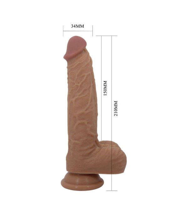 Baile Dildos PRETTY LOVE - JONATHAN SILICONE DILDO 3 VIBRATIONS + 3 IEVADĪŠANAS MĒRĪJUMI TĀLVADĪBAS PULTS 21 CM