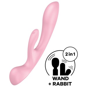 Satisfyer Vibrator APMIERINĀTĀJS - TRIPLE OH HIBRĪDA VIBRĀCIJA ROZĀ