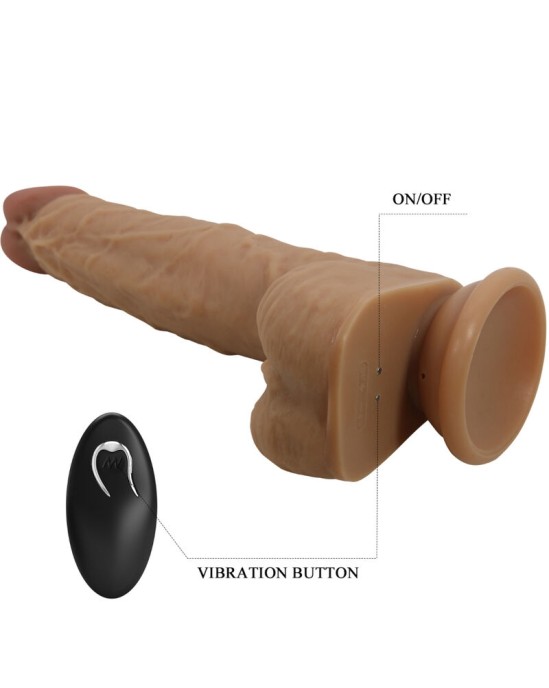 Baile Dildos PRETTY LOVE - JONATHAN SILICONE DILDO 3 VIBRATIONS + 3 IEVADĪŠANAS MĒRĪJUMI TĀLVADĪBAS PULTS 21 CM