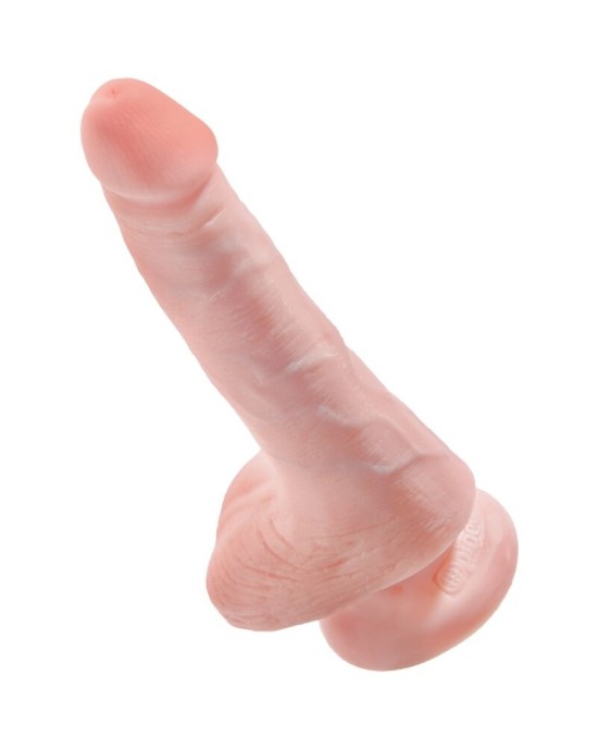 King Cock РЕАЛИСТИЧЕСКИЙ ПЕНИС С ШАРИКАМИ 13,5 СМ СВЕТ