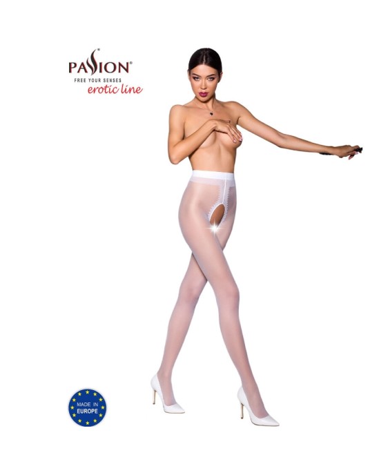 Passion Woman Garter & Stock PASSION — TIOPEN 007 STOCKING WHITE 1/2 (20 DEN)