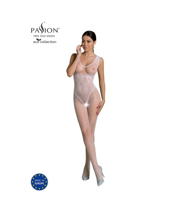 Passion Woman Tīkliņtērps PASSION - EKO KOLEKCIJA BODYSTOCKING ECO BS003 Balta