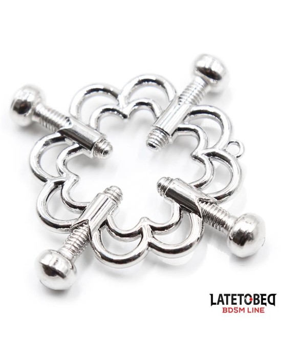 Latetobed Bdsm Line Metal Nipple Clamps Adjustable