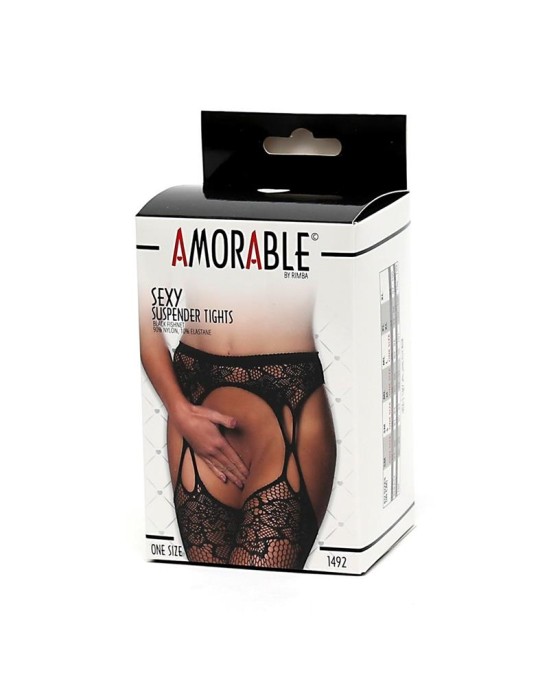 Amorable Suspenders Tight Black One Size