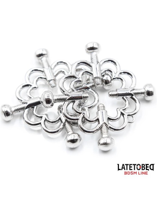 Latetobed Bdsm Line Metal Nipple Clamps Adjustable