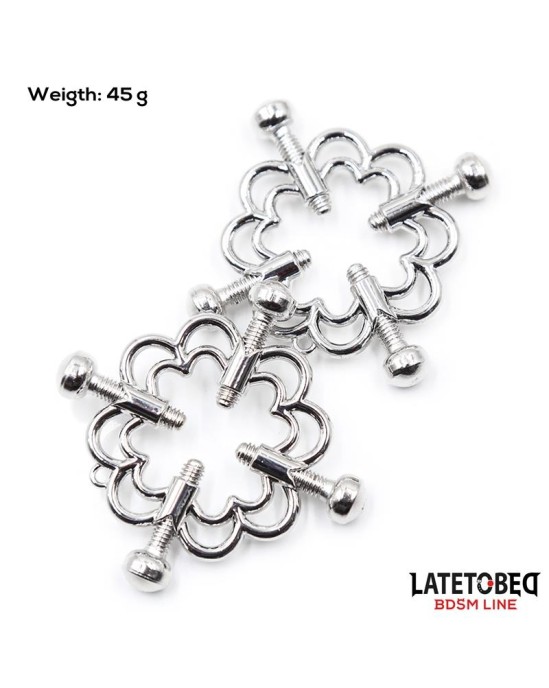 Latetobed Bdsm Line Metal Nipple Clamps Adjustable