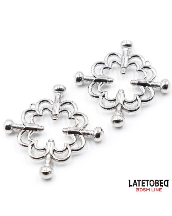 Latetobed Bdsm Line Metal Nipple Clamps Adjustable