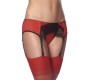 Amorable Garter Belt with Thong and Stockings Black and Red