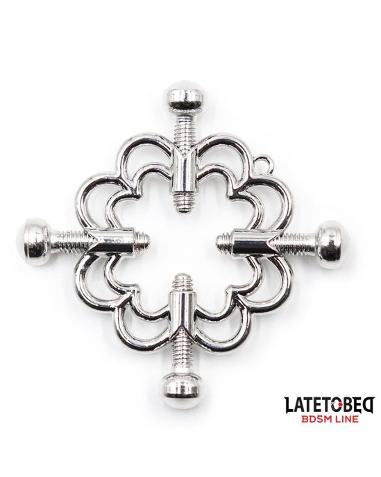 Latetobed Bdsm Line Metal Nipple Clamps Adjustable