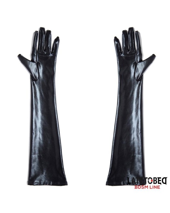 Latetobed Bdsm Line Wet Look Gloves One Size