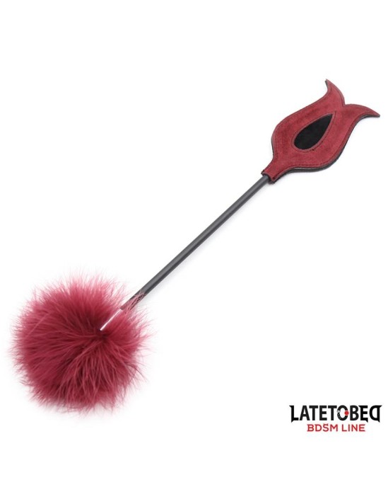 Latetobed Bdsm Line Feather Tickler and Rose Shape Paddle