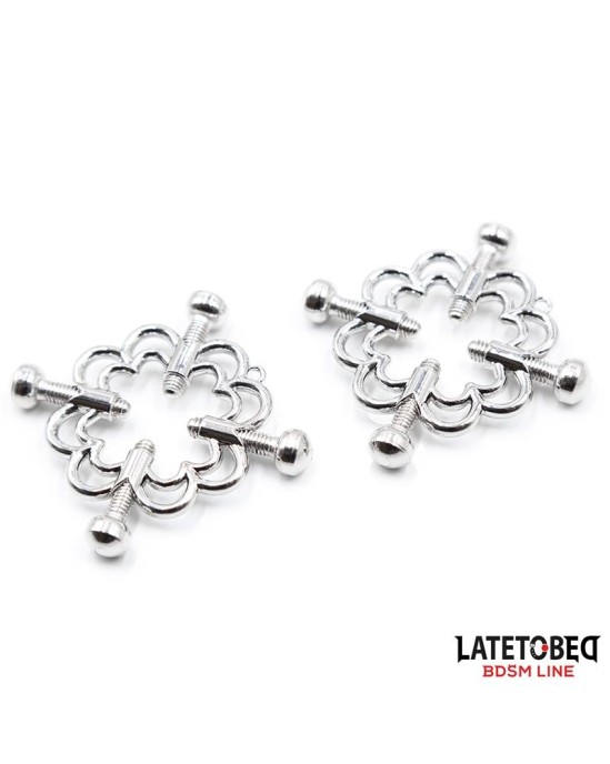 Latetobed Bdsm Line Metal Nipple Clamps Adjustable